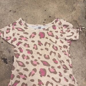 PINK Victoria's Secret Kids Leopard Tee - Pink & Tan